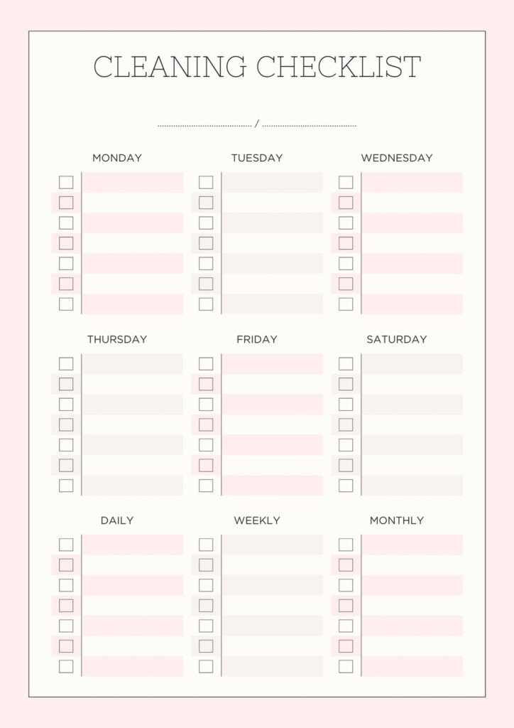 Free Printable Cleaning Checklist Templates Canva