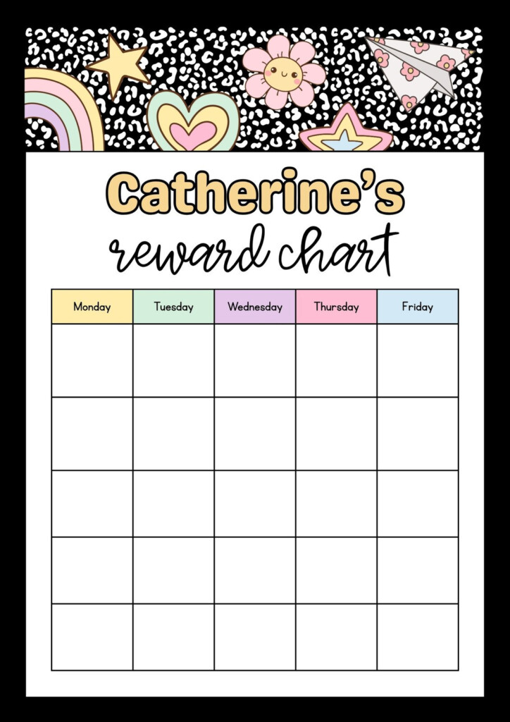 Free Printable Customizable Reward Chart Poster Templates Canva