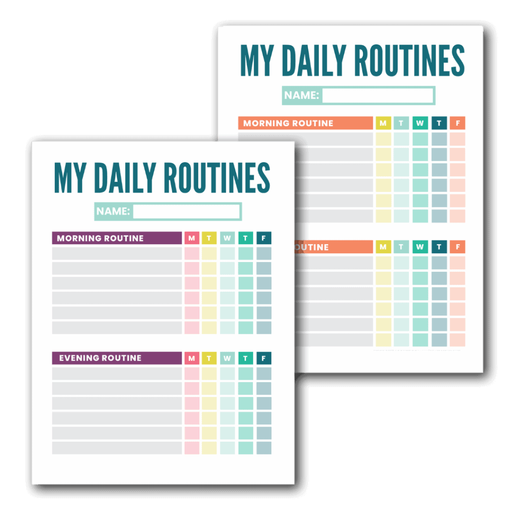 Free Printable Kid s Daily Routine Chart Template The Incremental Mama