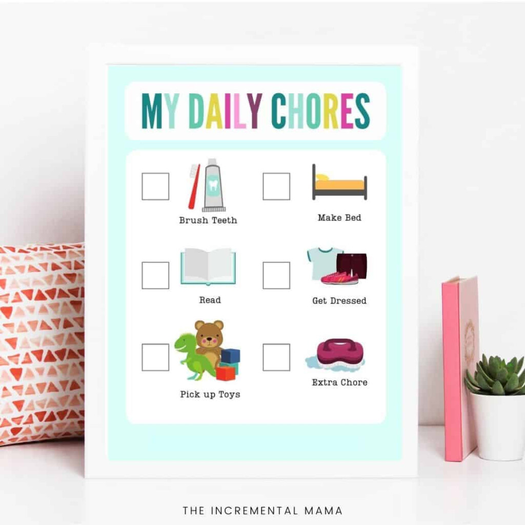 Free Printable Picture Chore Chart For Preschoolers Toddlers