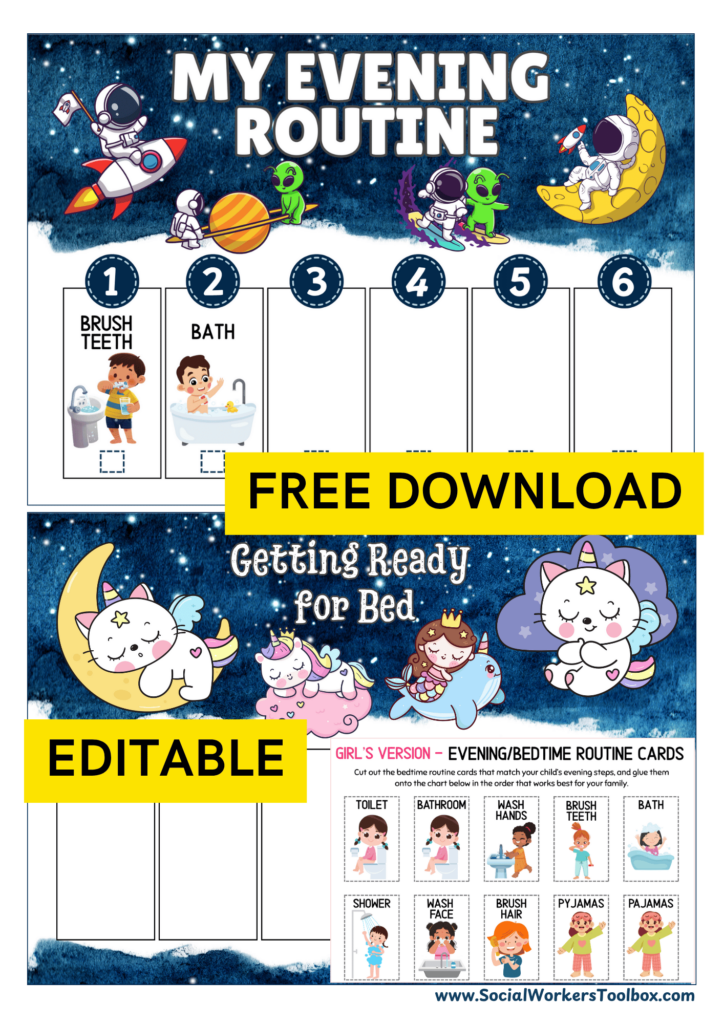 Free Printable Visual Schedules And Daily Routine Charts For Children Free Social Work Tools And Resources SocialWorkersToolbox