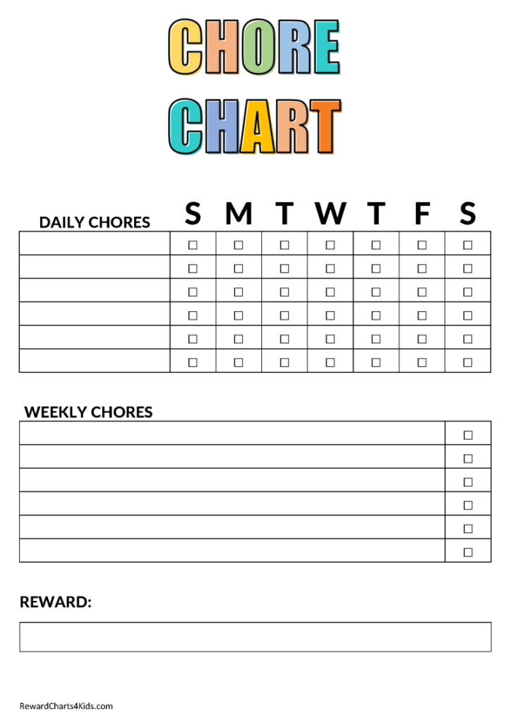 FREE Reward Charts For Kids Edit Online