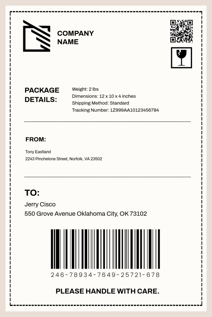 Free Shipping Label Templates Editable And Printable