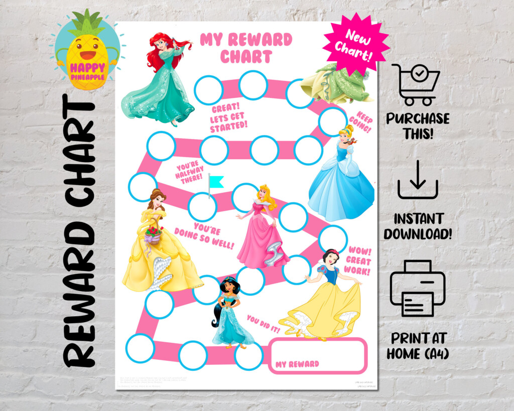 Girls Princess Reward Chart For Kids Chore Chart Behaviour Chart Worksheets Library