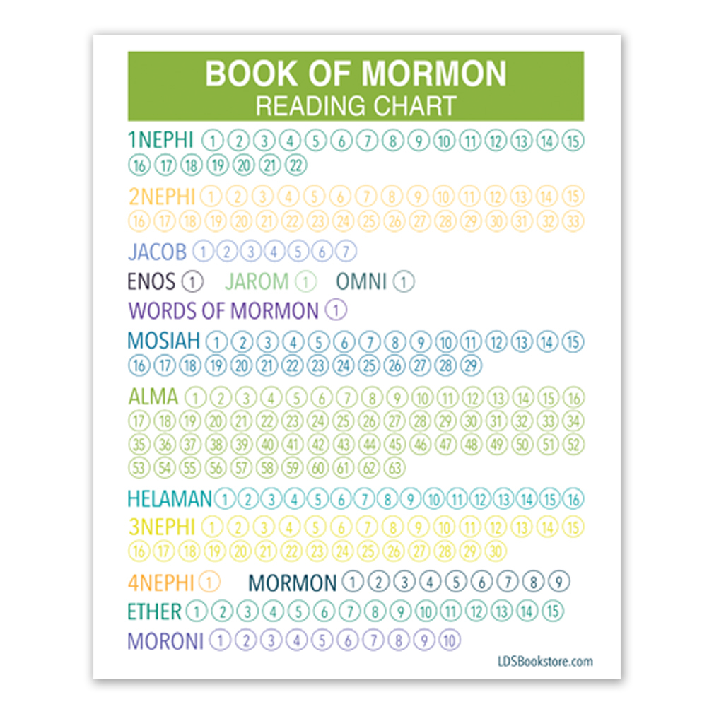 Green Book Of Mormon Reading Chart Digital Download In LDS Resources Handouts On LDSBookstore