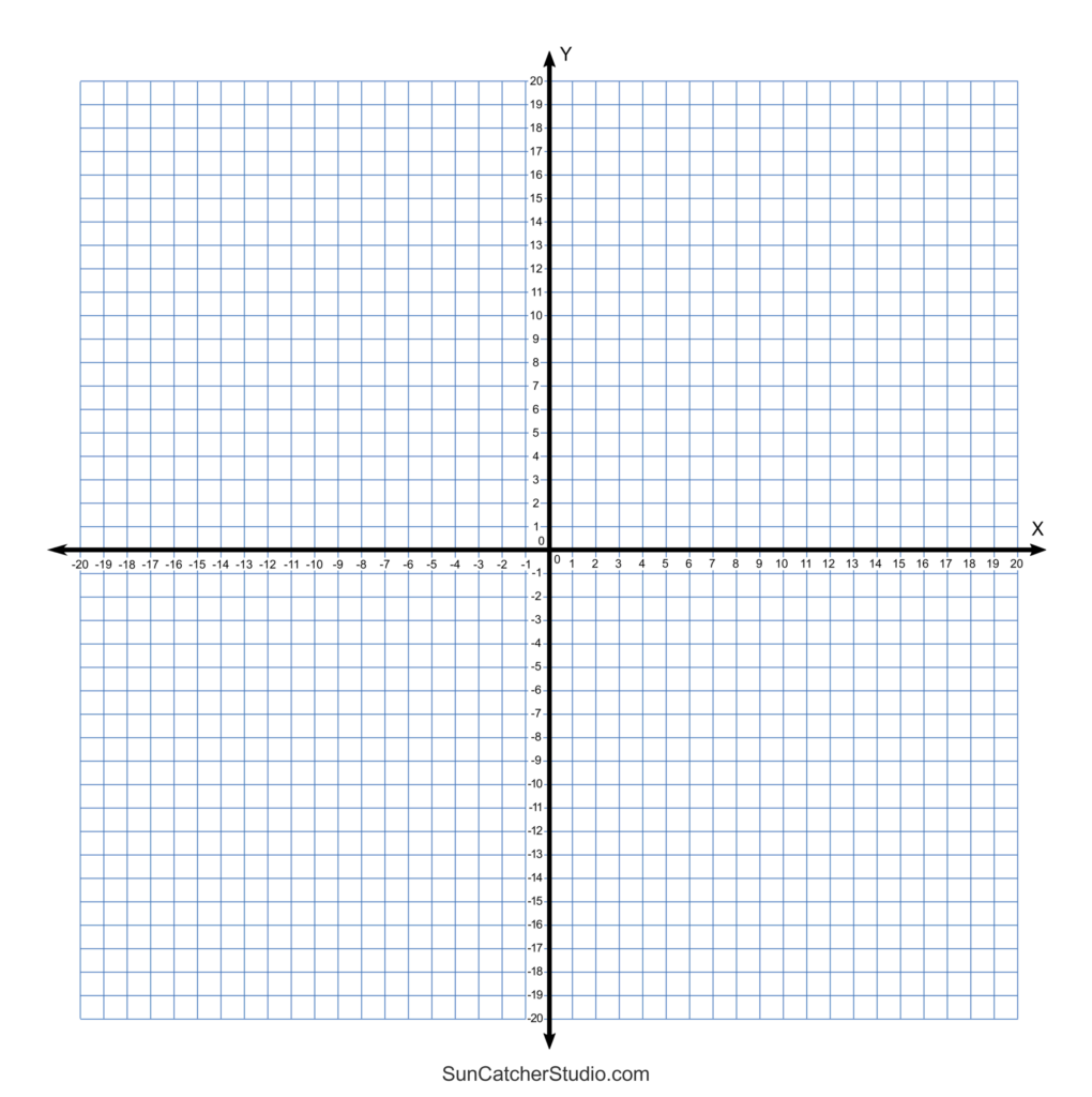 Grid Paper Printable 4 Quadrant Coordinate Graph Paper Templates Free Printables Lettering SVG Files Tools Apps