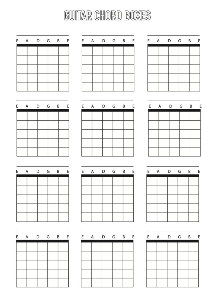 Guitar Chord Box Sheet Downloadable Template A4 Blank 6 String Etsy