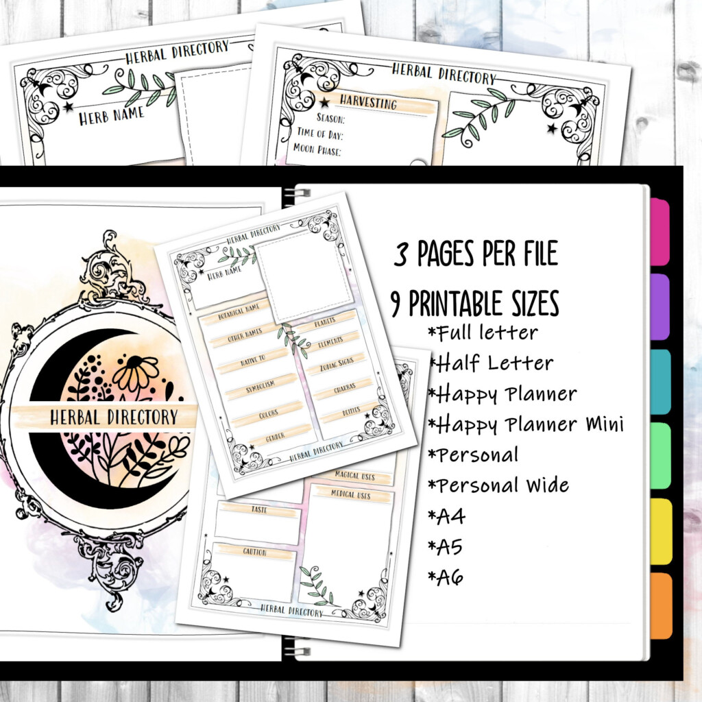 Herb Worksheet Grimoire Page Herbal Magic Herbology Witchcraft Basics Instant Download Printable Herbs Page Book Of Shadows Etsy