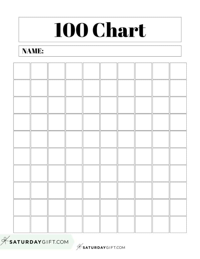 Hundreds Chart Printable 19 Free Numbers 1 To 100 Worksheets SaturdayGift