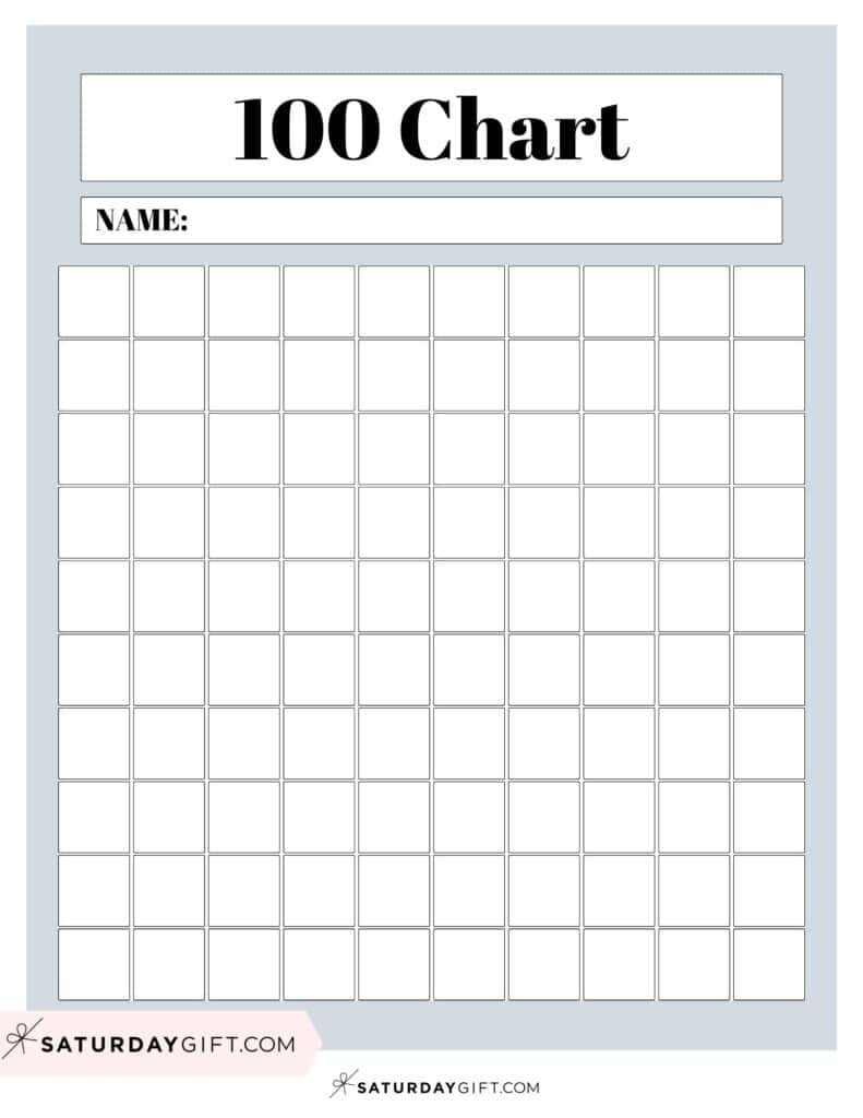 Hundreds Chart Printable 19 Free Numbers 1 To 100 Worksheets SaturdayGift