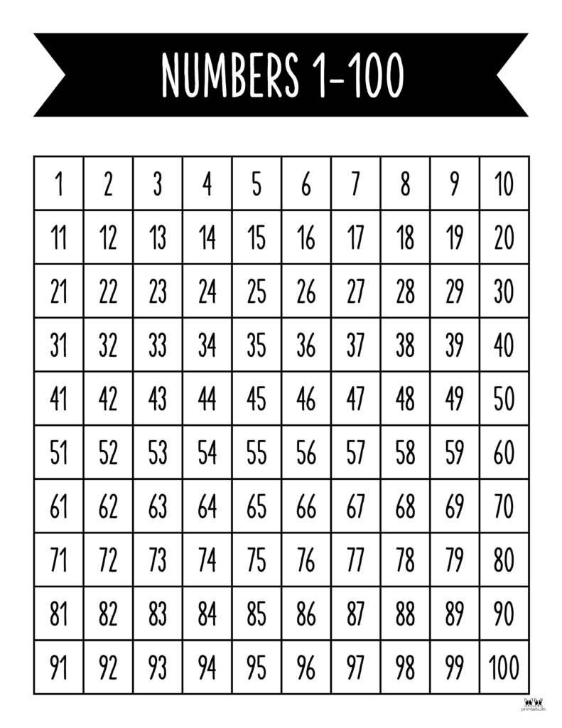 Hundreds Charts 25 FREE Printables Printabulls Hundreds Charts 25 FREE Printables Printabulls