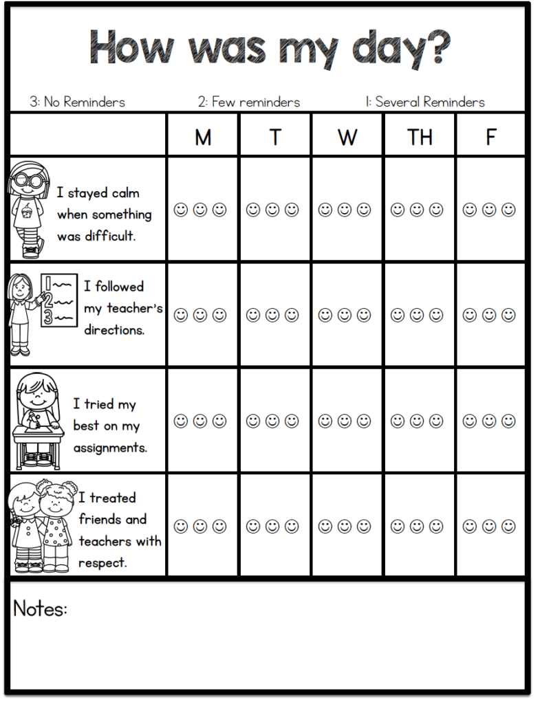 Individual Behavior Chart Freebies Sarah s Teaching Snippets
