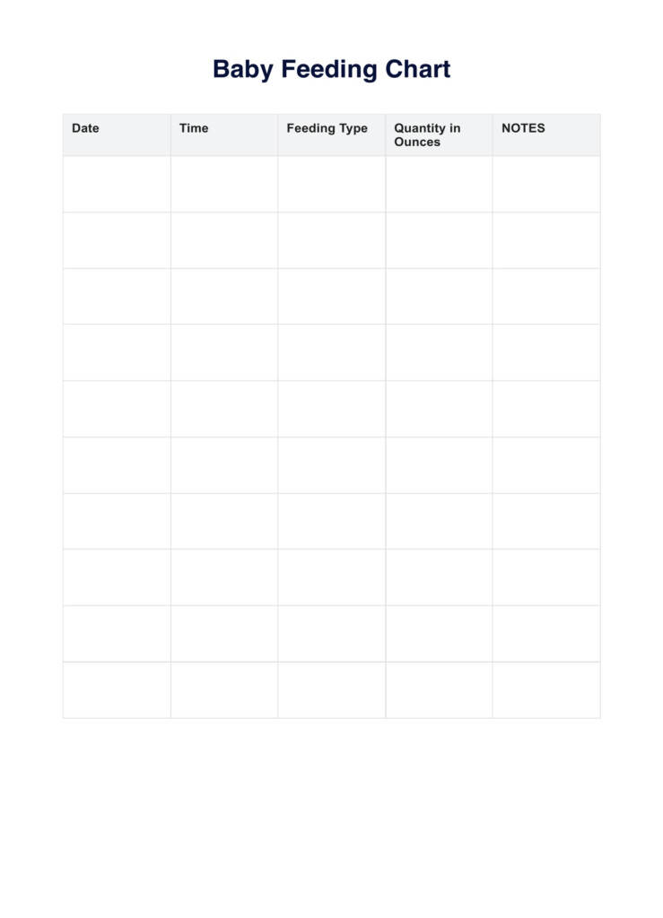 Newborn Feeding Chart Printable Schedule Template Printable Baby Daily Log Baby Feeding Tracker