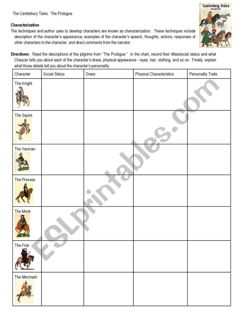 Notes Canterbury Tales Prologue T Ed Exercises Medicine Docsity Worksheets Library