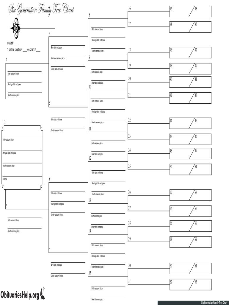 Obituaries Six Gen Family Tree Chart Form Fill Online Printable Fillable Blank PdfFiller