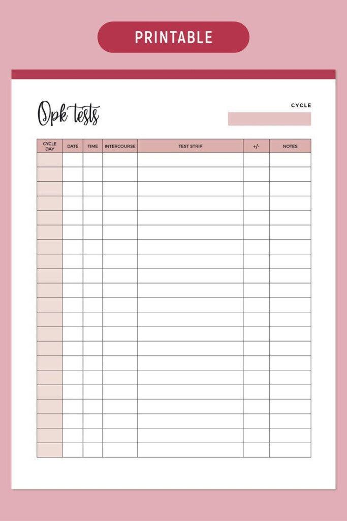 Ovulation Planner Template