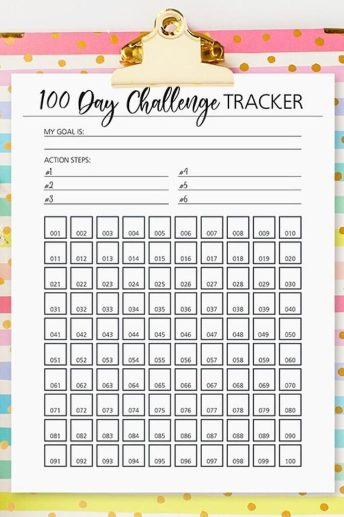 Printable 100 Day Challenge Tracker it s FREE And Super Cute 