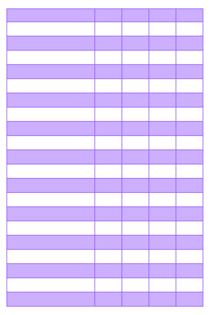 Printable 5 Column Charts PDF Templates