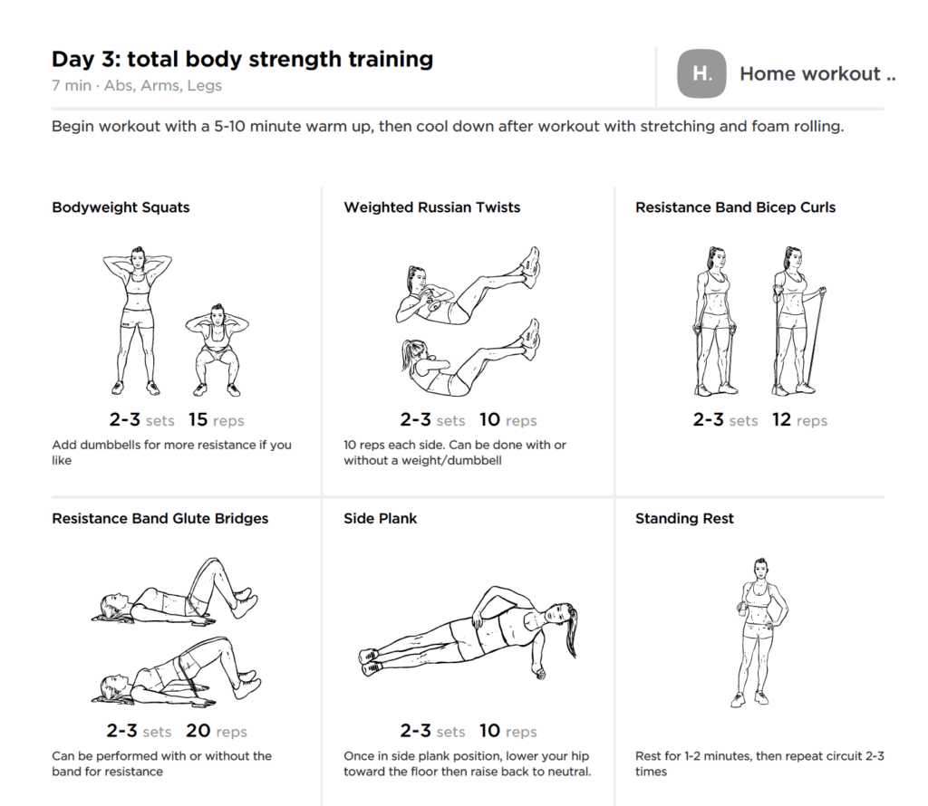 Printable Best Fat Burning Program Weight Loss Home Workout Chart For Beginners Weight Training Day