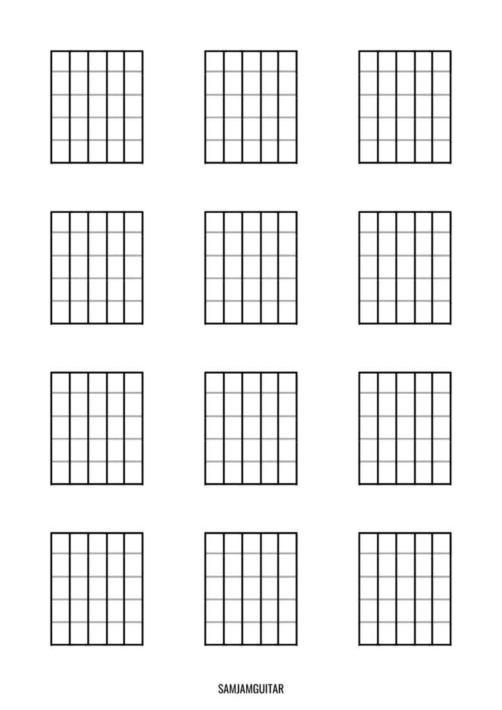 Printable Blank Chord Diagrams Free PDF SamJamGuitar SAMJAMGUITAR