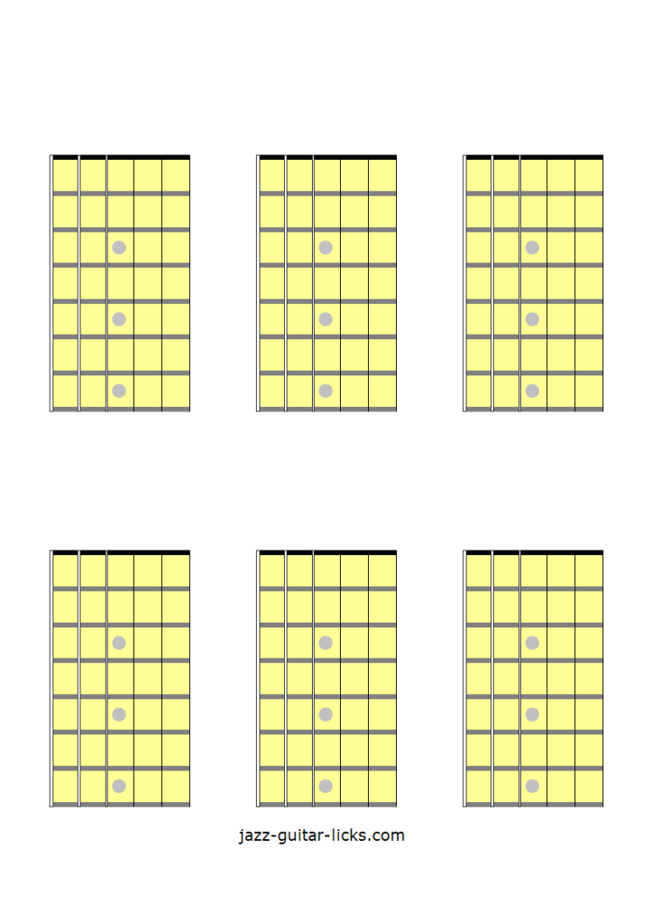 Printable Blank Guitar Neck Diagrams Chord Scale Charts