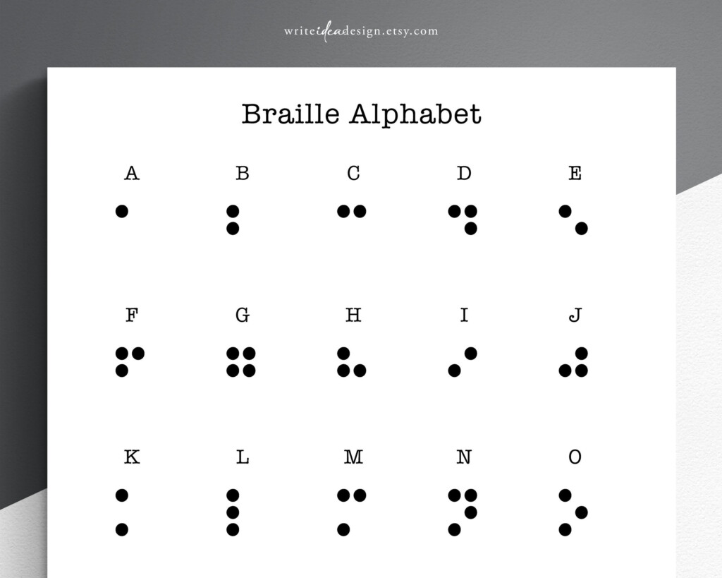 Printable Braille Alphabet Learning Sheet PDF Etsy