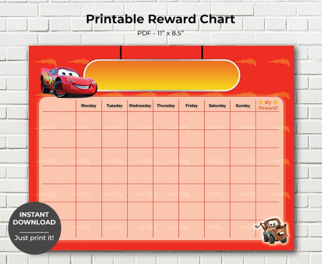 Printable Cars Reward Chart Potty Training Chart Children s Sticker Chart Toddler Reward Chart INSTANT DOWNLOAD Etsy