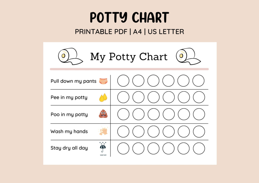 Printable Cute Potty Training Chart Sticker Chart Printable Reward Chart Toilet Training Kids Reward Chart Digital Template Etsy