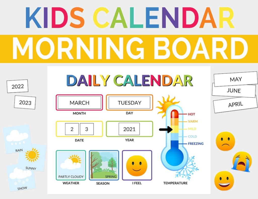 Printable Daily Morning Board Kids Daily Calendar Preschool Learning Printables Weather Chart Homeschool Materials Circle Time Board Etsy