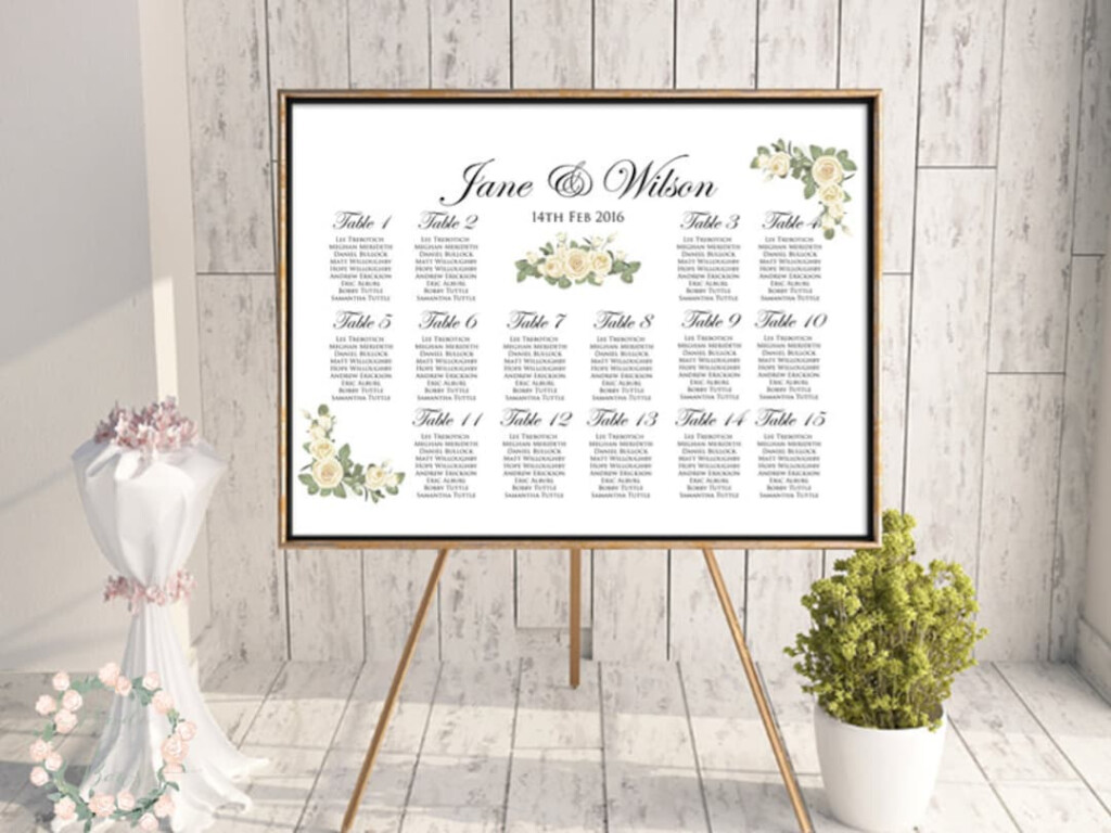 Printable Elegant Floral Wedding Seating Chart Find Your Seat Wedding Seating Poster Wedding Sign Wedding Seating Board WD20 WC135 Etsy