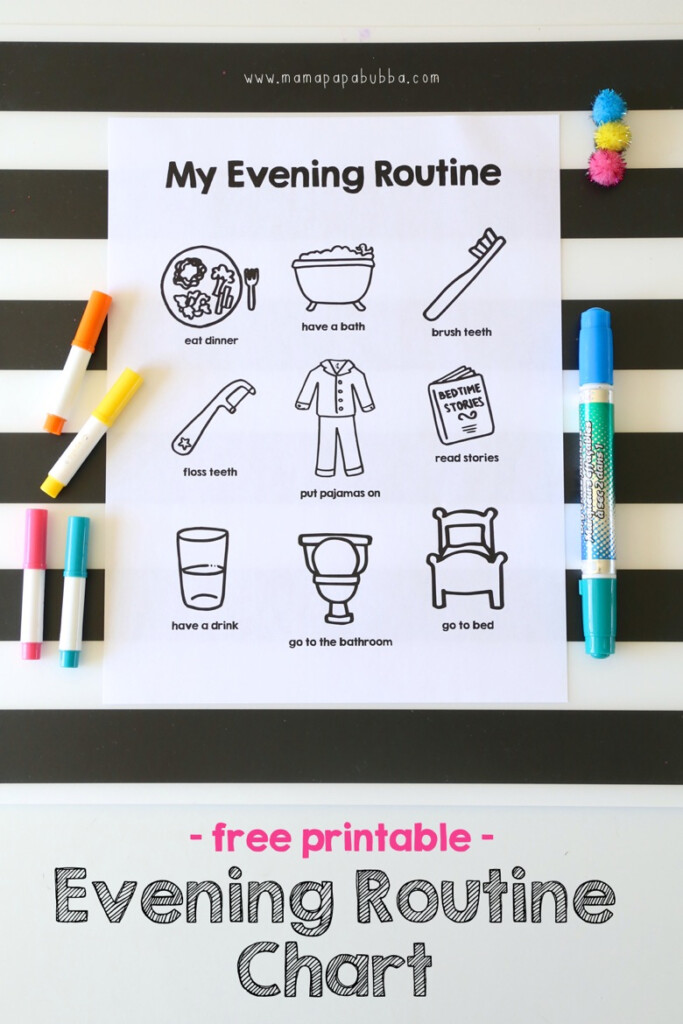 Printable Evening Routine Chart Mama Papa Bubba 