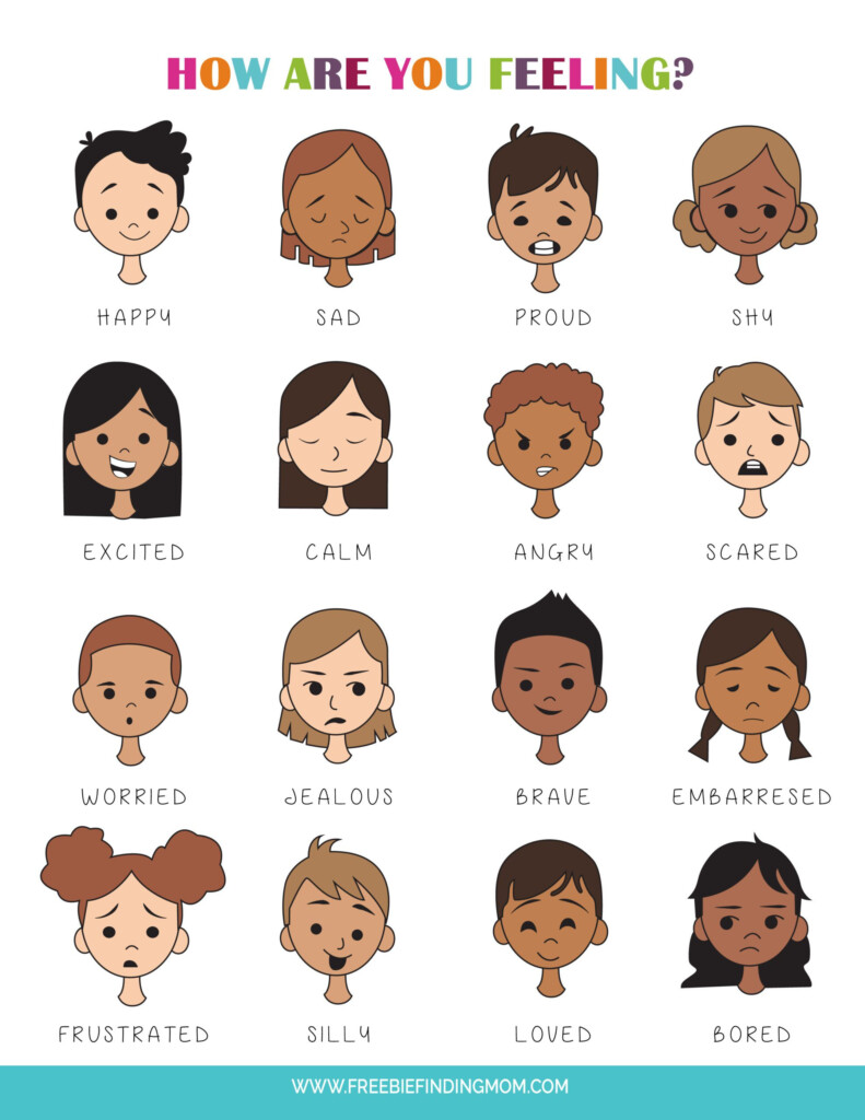 Printable Feelings Chart For Kids PDF Download Printable Feelings Chart For Kids PDF Download