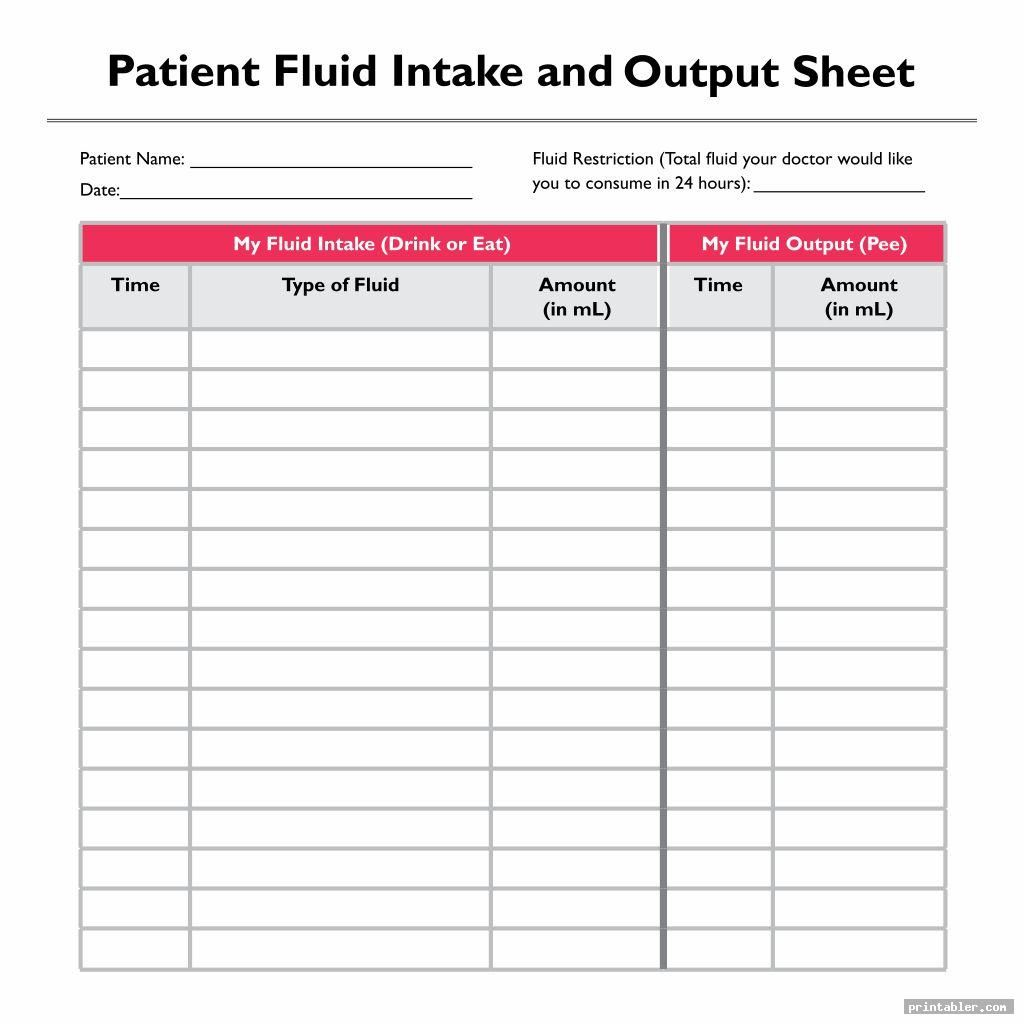 Printable Fluid Intake Charts Printabler
