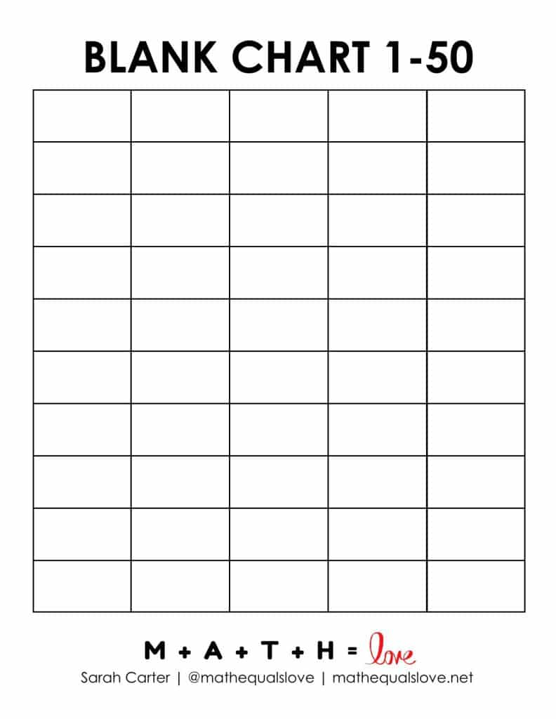 Printable Number Chart 1 50 Free PDF Templates 