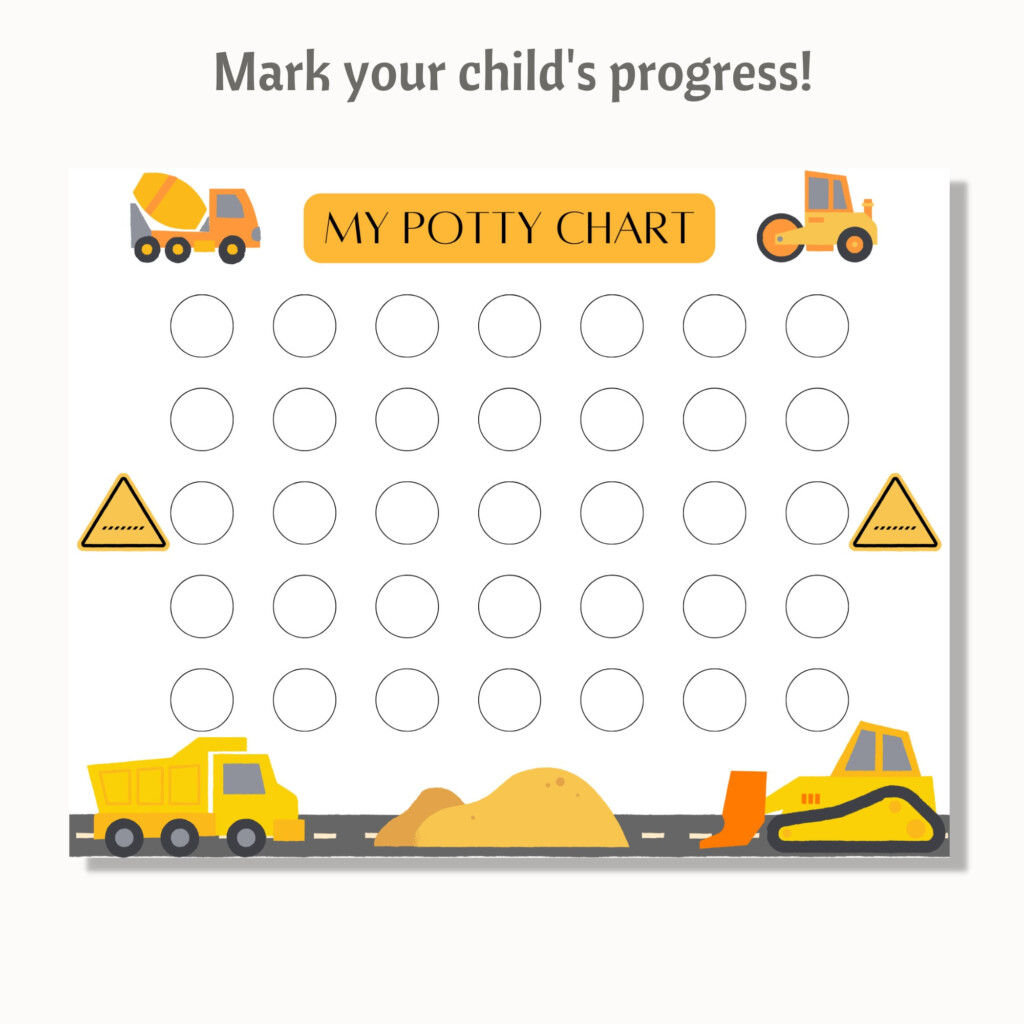 Printable Potty Training Chart Construction Truck Sticker Chart Construction Potty Chart Boy Toilet Training Preschool Reward Chart Etsy