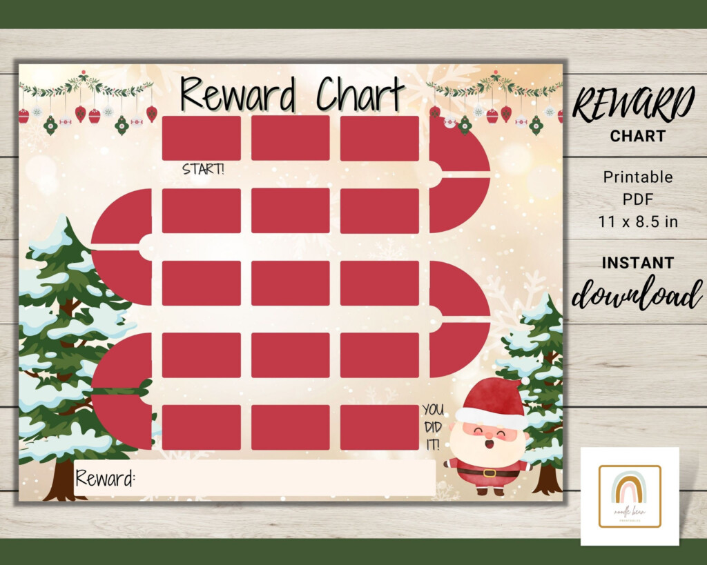 Printable Santa Reward Chart Instant PDF Download Etsy