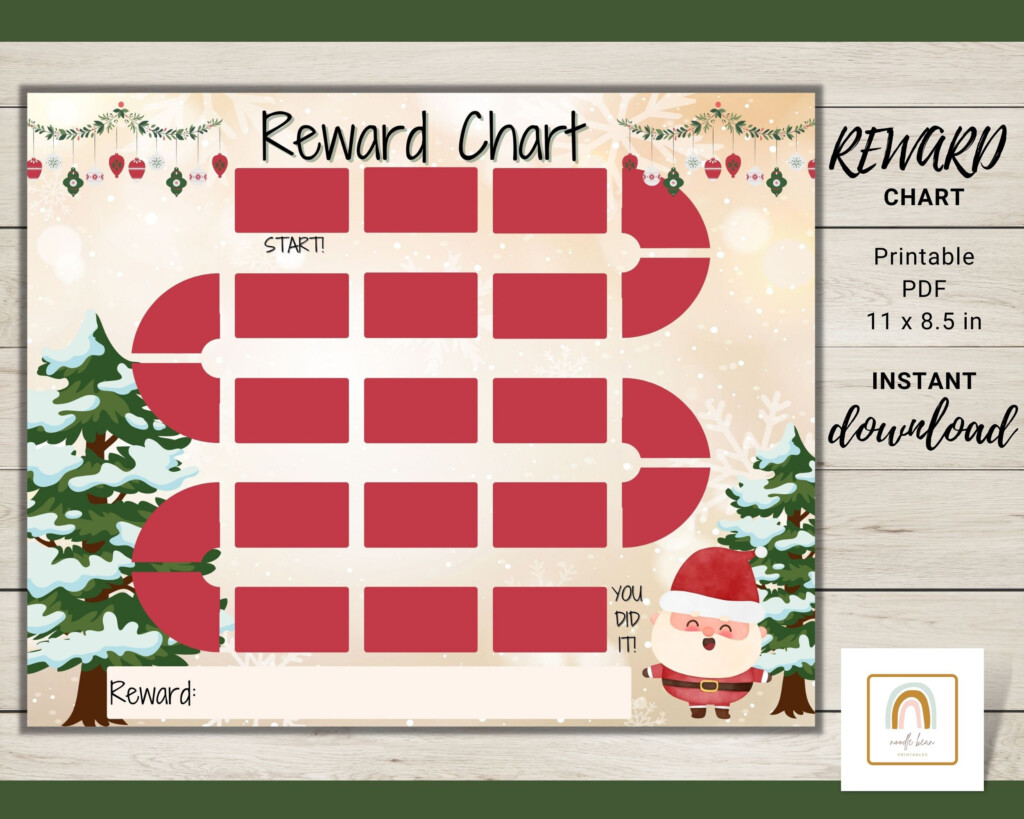 Printable Santa Reward Chart Instant PDF Download Etsy