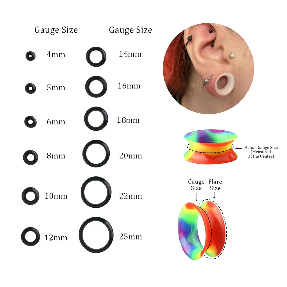 Printable Tunnel Gauges Sizes Ear Plugs Gauge Size Chart To Gauge Stretch 11 Ear Gauge Sizing