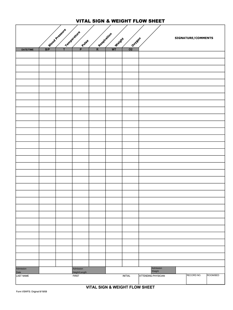Printable Vital Signs Sheet Fill Online Printable Fillable Blank PdfFiller
