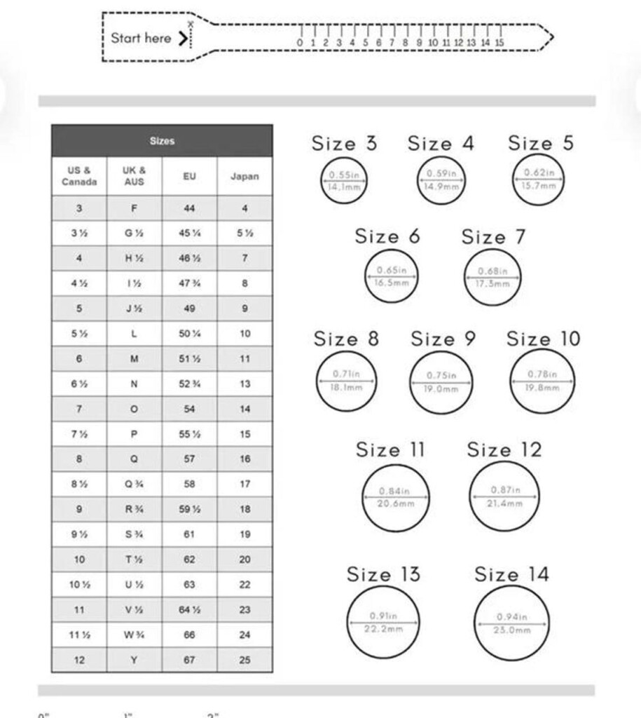 Printable Womens Ring Size Guide Ring Sizes And Measurements Printable Ring Size Chart Accurate