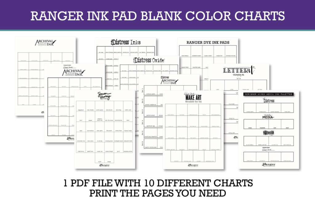 Ranger Ink Pad Blank Color Charts FREE DOWNLOAD