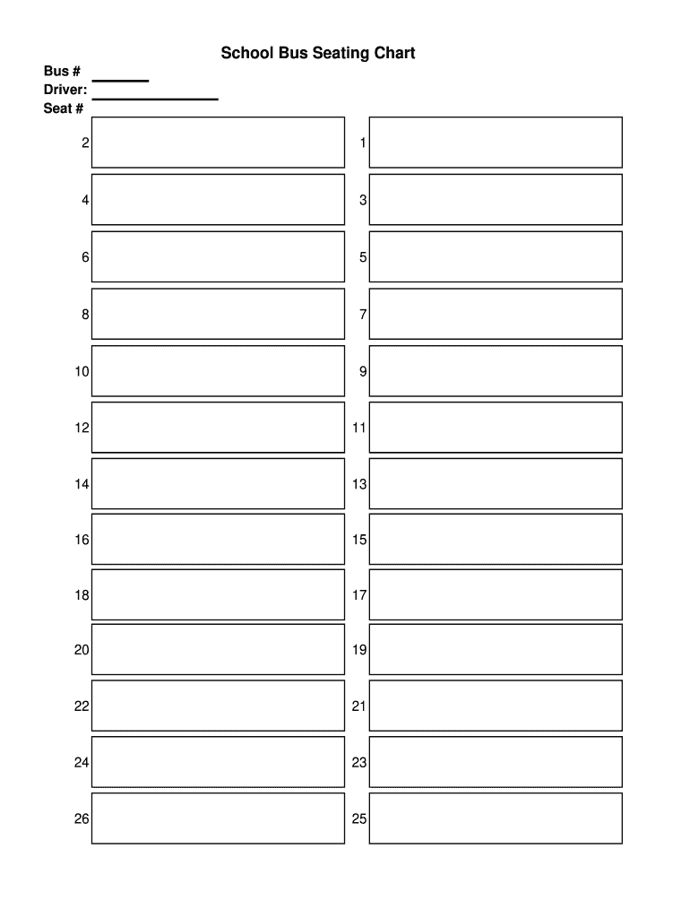 School Bus Seating Chart Form Fill Online Printable Fillable Blank PdfFiller