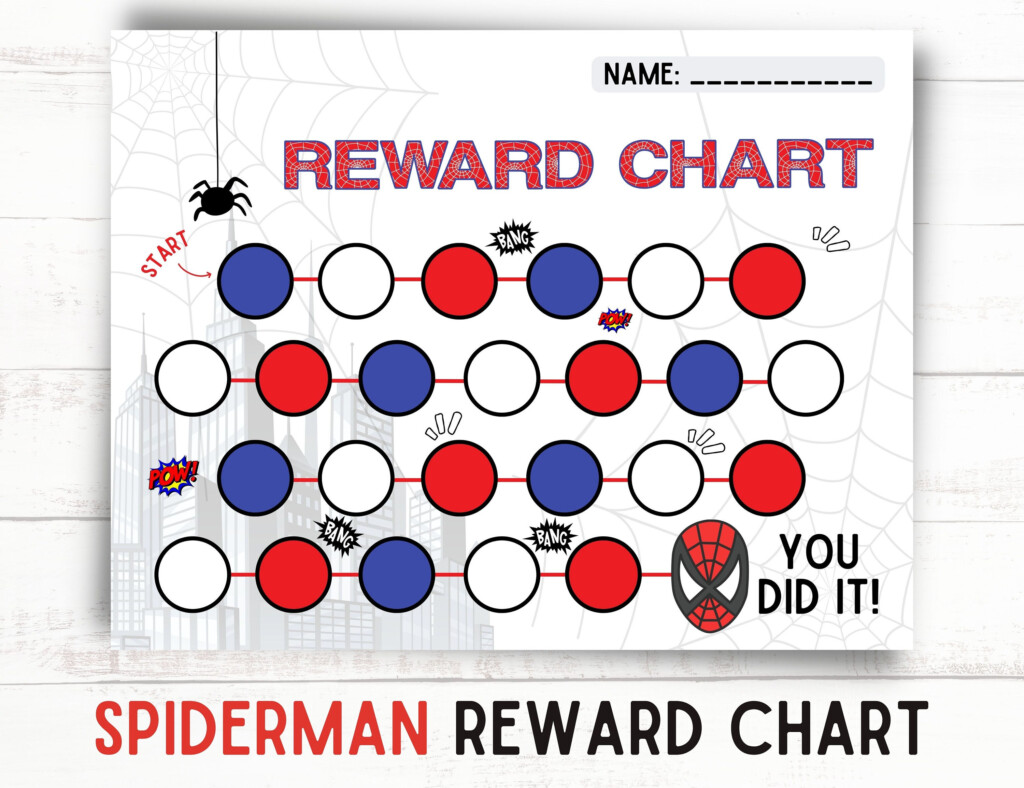Spiderman Reward Chart Superhero Kids Award Chart Behaviour Chart Sticker Reward Chart Spider Man Potty Training Chart Etsy