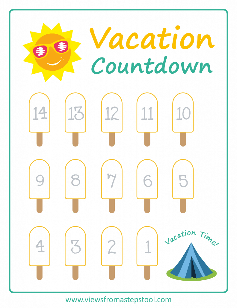 Summer Vacation Countdown Printables Views From A Step Stool