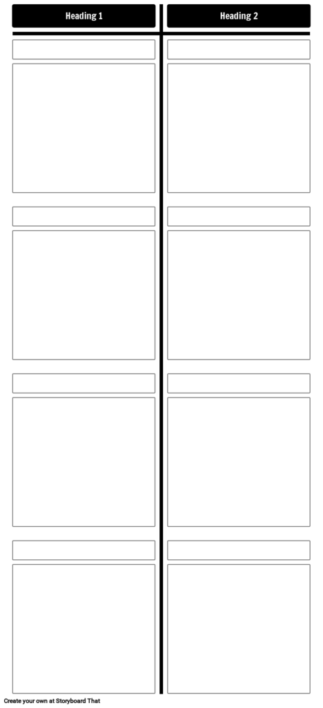 T Chart Template 4 Rows Storyboard By Storyboard templates