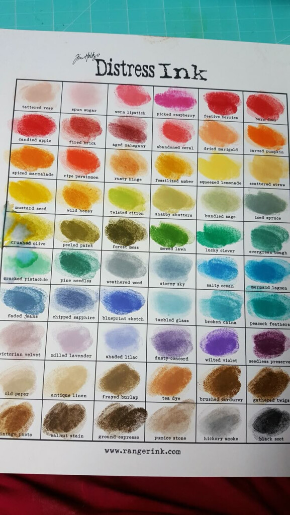Tim Holtz Ranger Distress Ink Chart Cindy s Photo July 2016 60 Colours 